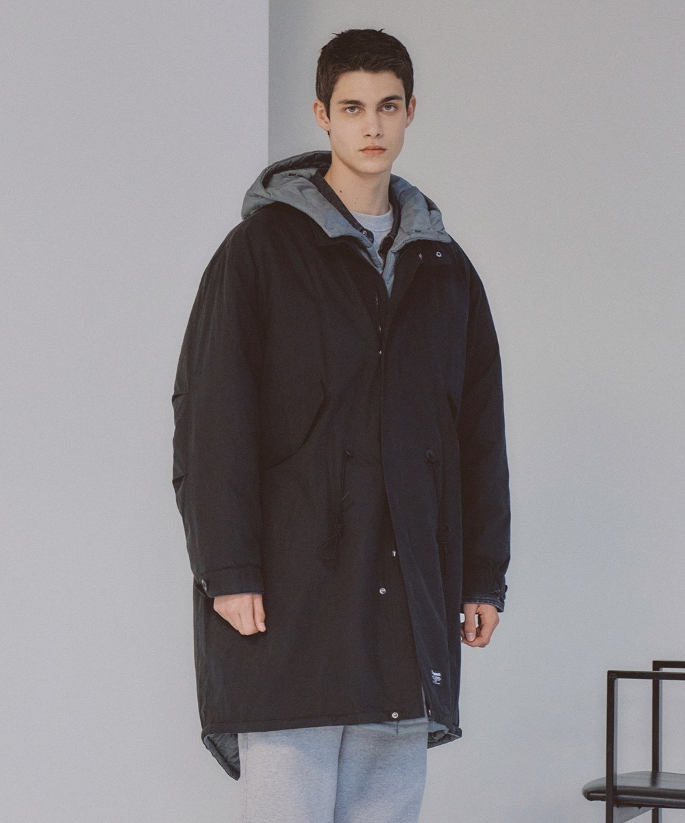 COVERNAT M-51 雙面絎縫 長版大衣 外套 黑色