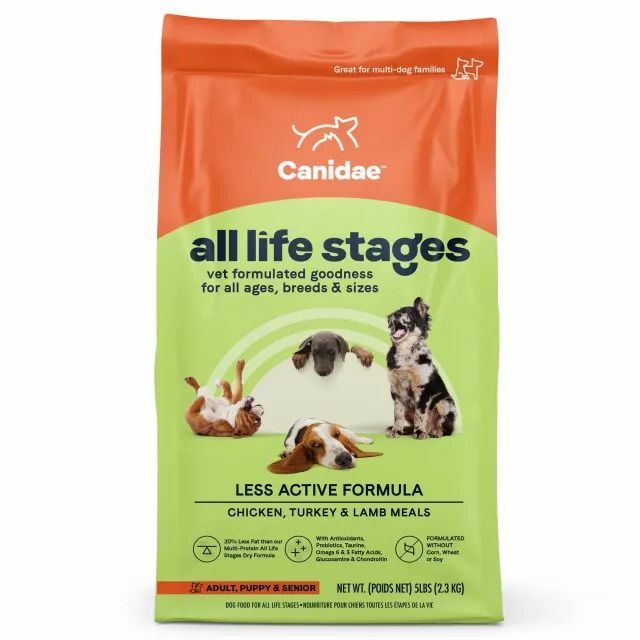 Canidae All Life Stages Less Active Dry Dog Food: Chicken, Turkey, & Lamb Meal 5lb/15lb/27lb