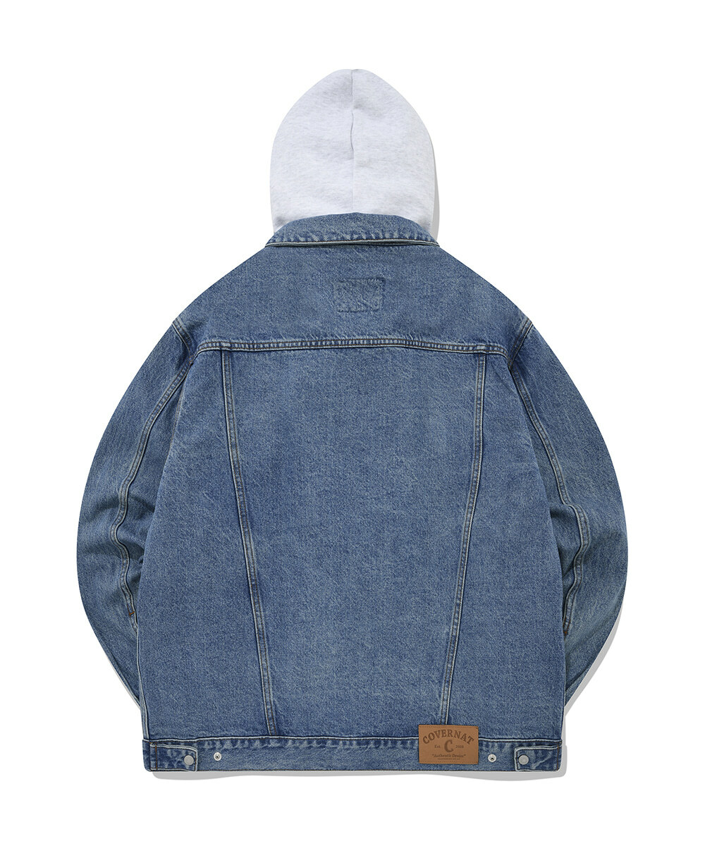 COVERNAT 連帽牛仔夾克 外套 藍色