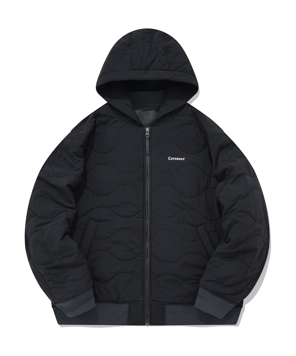 COVERNAT MA-1 雙面絎縫 連帽外套  夾克 深灰色