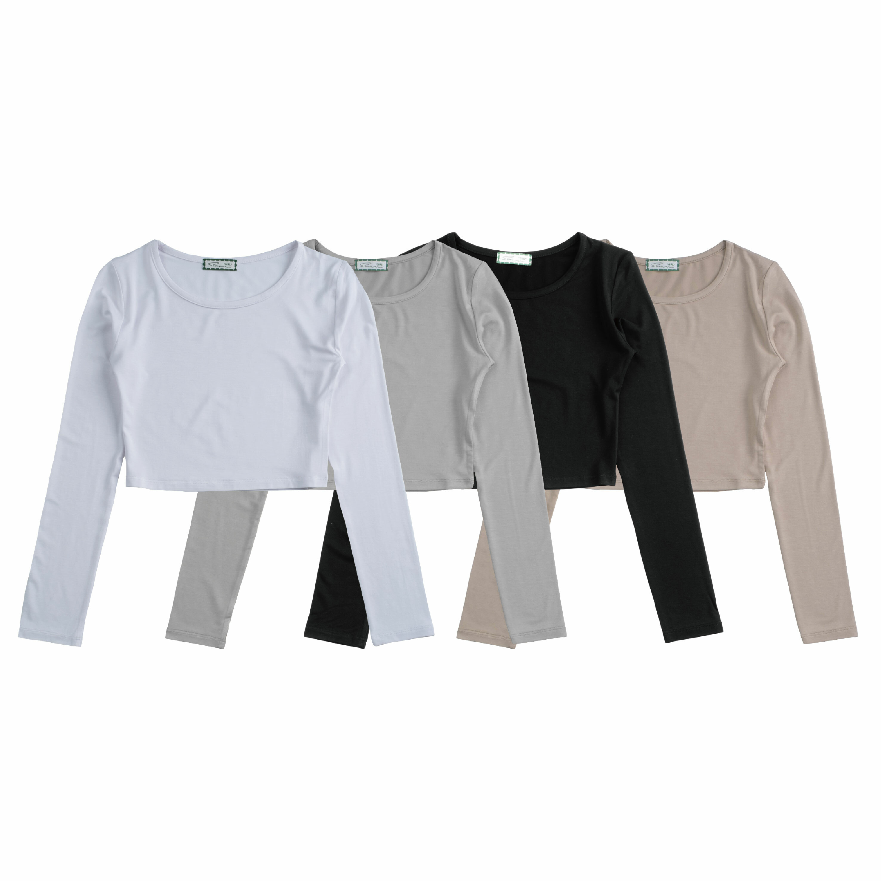 SIMON MADE GC-020 絲滑牛奶棉  短版 性感 緊身 彈性 長袖 上衣