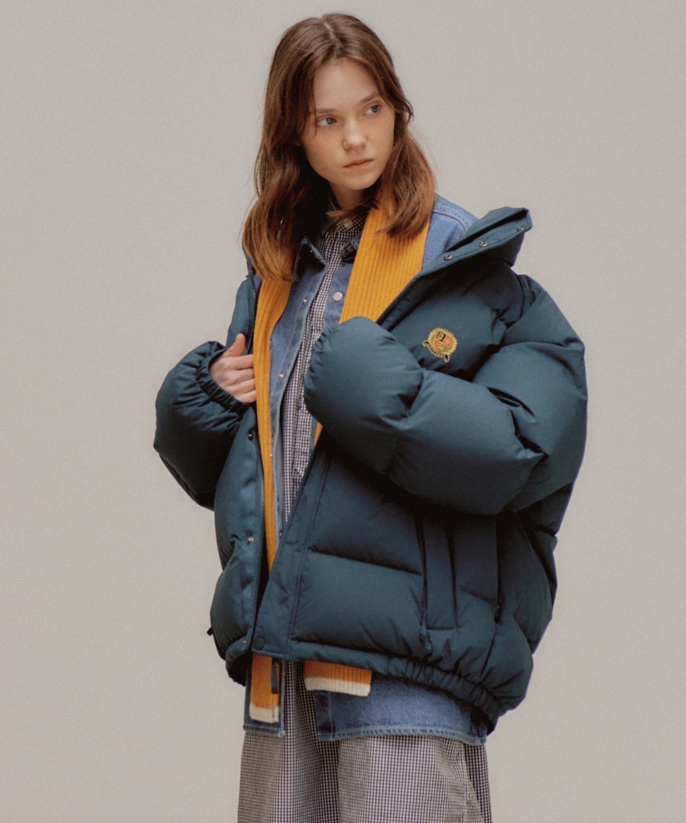 COVERNAT Preppy 羽絨短款外套 綠色