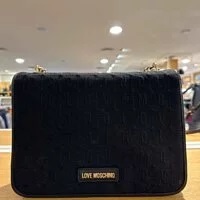 [S] LOVE MOSCHINO CHAIN SLING CONVERTIBLE BAG, BLACK, 8051578947657 (SLM89)