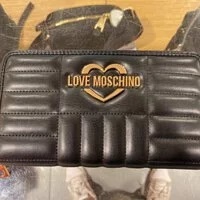 [S] LOVE MOSCHINO LONG LOGO WALLET,BLACK, 68098400003 (SLM93)