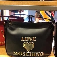 [S] LOVE MOSCHINO SYNTHETIC LEATHER CROSSBODY BAG,BLACK, 8051578171885 (SLM94)