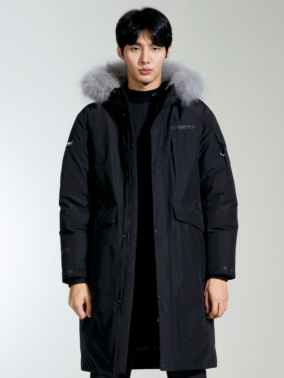 Discovery Bergen Gore 男士長款鵝絨外套 大衣 黑色
