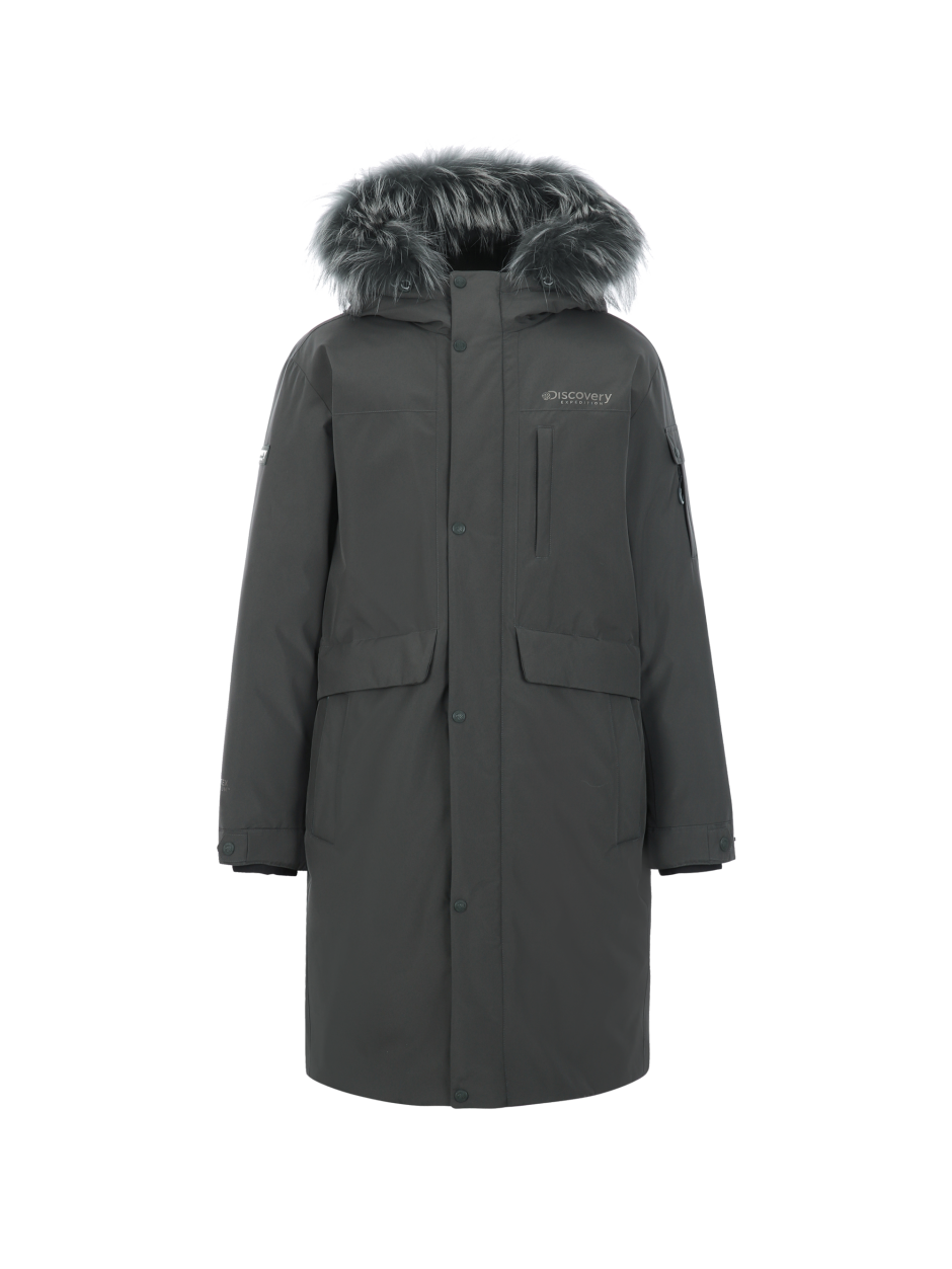 Discovery Bergen Gore 男士長款鵝絨外套 大衣 灰綠色