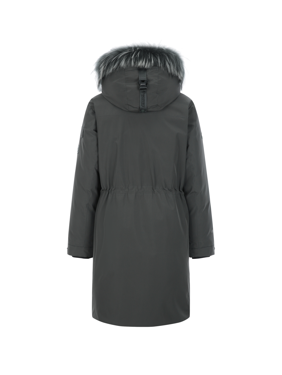 Discovery Bergen Gore 男士長款鵝絨外套 大衣 灰綠色