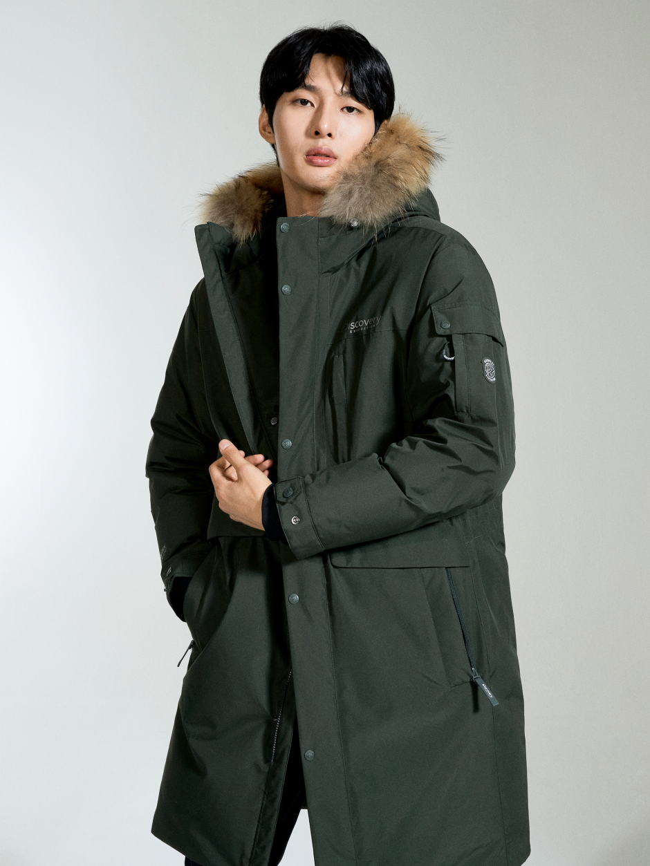 Discovery Bergen Gore 男士長款鵝絨外套 大衣 綠色