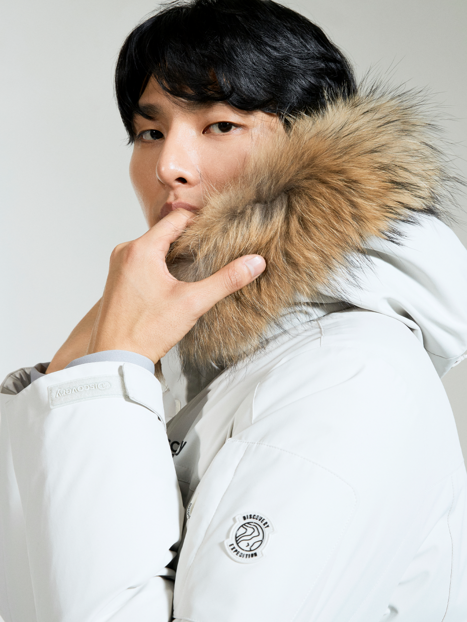 Discovery Milford 男式鵝絨外套 大衣 象牙色