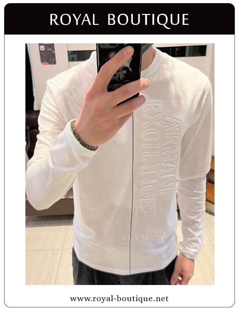 Armani Exchange 浮雕LOGO薄長T