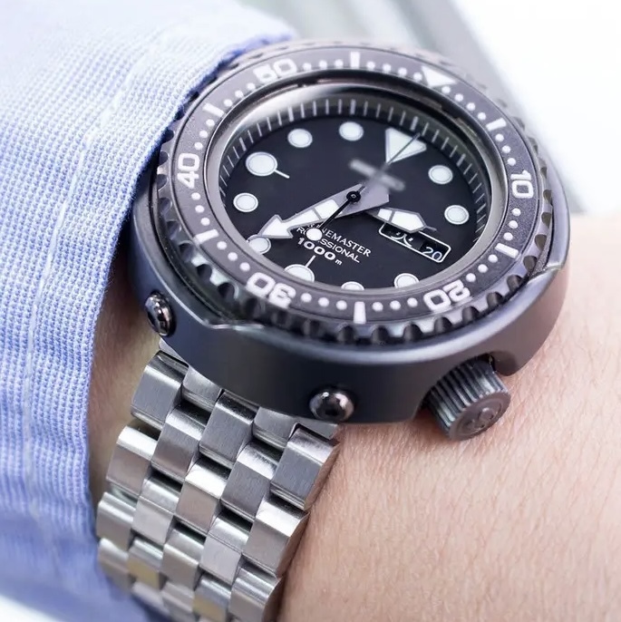 萬年鐘錶 - 太空人錶帶 SEIKO 銀色實心不鏽鋼錶帶 Super Engineer II（實心超級工程師 II 鋼錶帶 ) tuna 鮪魚罐頭 專用錶帶   TUNA鮪魚罐頭 21.5MM )  SS212203B034