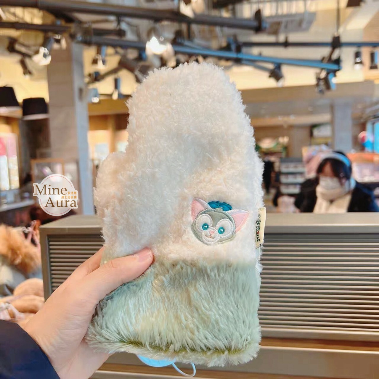 (限時特價) 傑拉托尼 畫家貓 Gelatoni 刺繡 絨毛 造型 手套 -上海迪士尼樂園