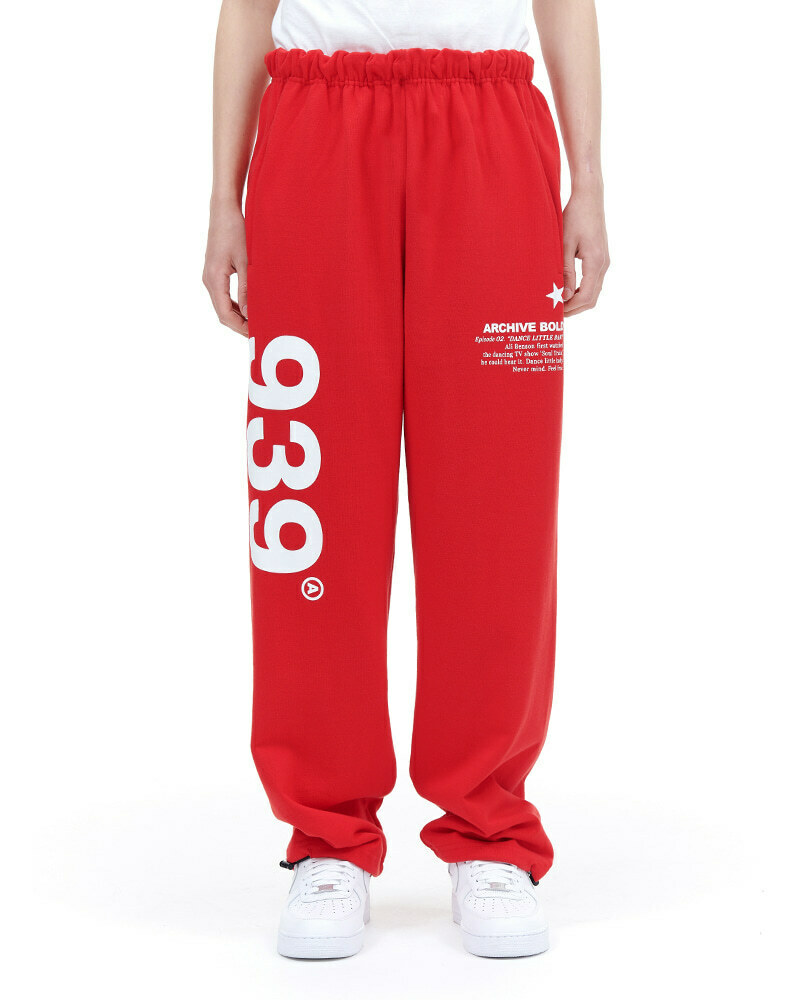 [939] 939 LOGO SWEAT PANTS (DEEP RED)