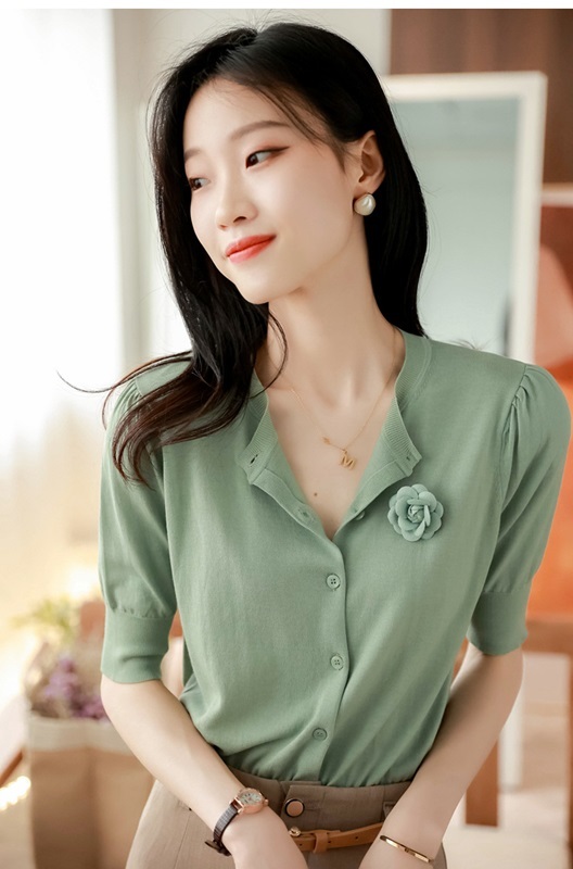 【零碼出清不退換】山茶花針織外套上衣