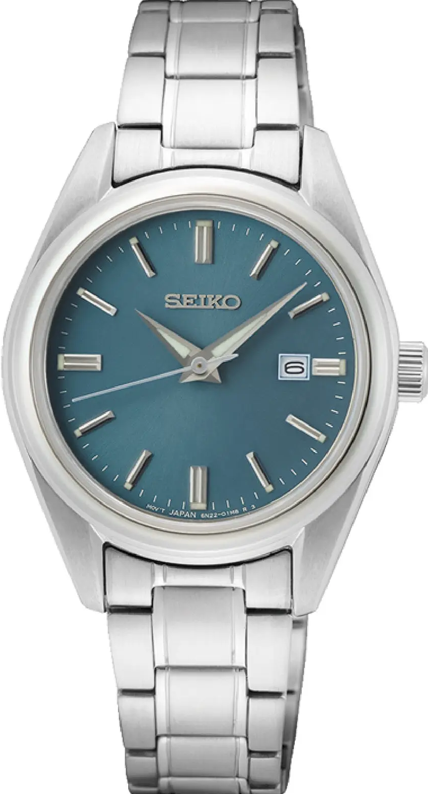 萬年鐘錶 - SEIKO 森林系藍綠色面盤經典簡約女錶   SUR531P1 / 6N22-00K0U   錶徑29.8MM