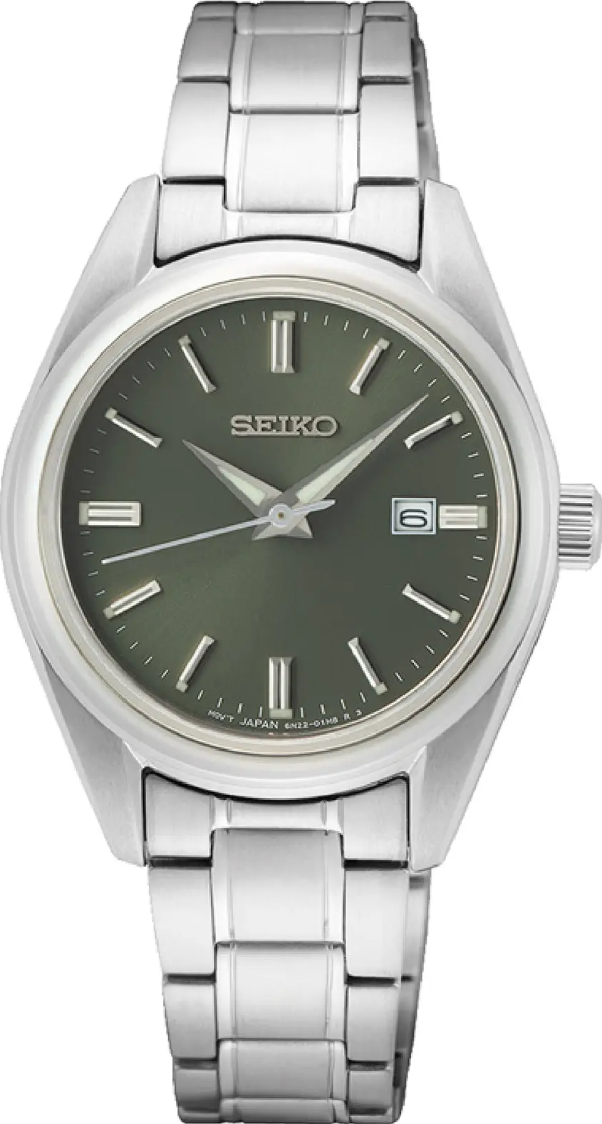 萬年鐘錶 - SEIKO 秘境綠面盤經典簡約女錶   SUR533P1 / 6N22-00K0G   錶徑29.8MM