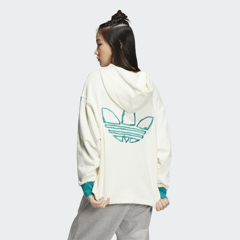 ADIDAS TRF HOODY 女 連帽T恤 白藍 IC8136 DEC