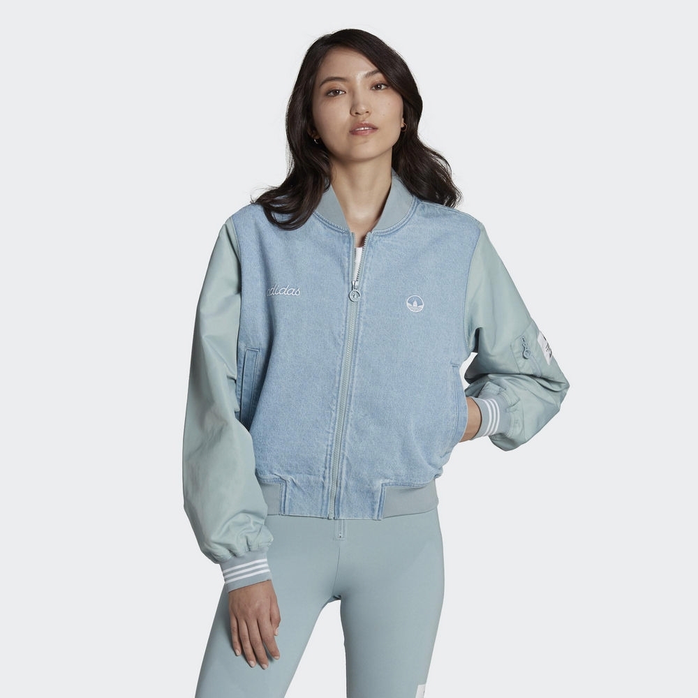 ADIDAS VARSITY JACKET 女 丹寧學院風 外套 藍HL9070 DEC