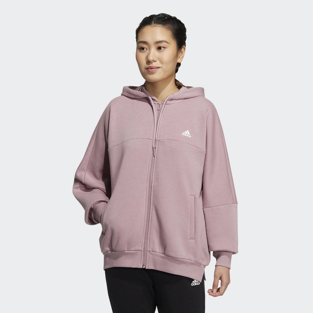 ADIDAS WORD FZ HOODIE 女 刷毛外套 粉紫  HM2811 DEC