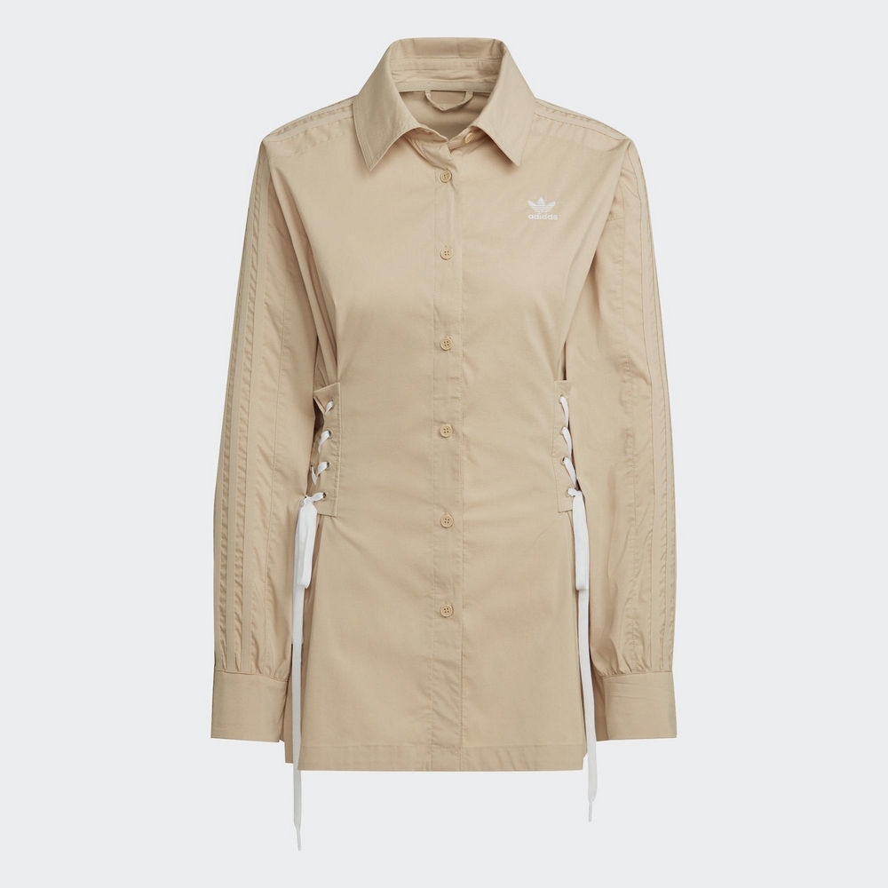 ADIDAS ALWAYS ORIGINAL 女 長袖襯衫 卡其HK5081 DEC