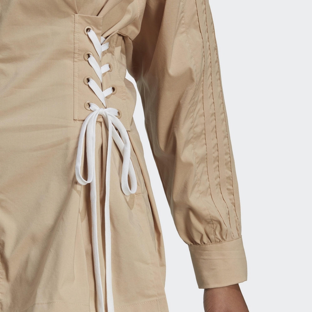 ADIDAS ALWAYS ORIGINAL 女 長袖襯衫 卡其HK5081 DEC