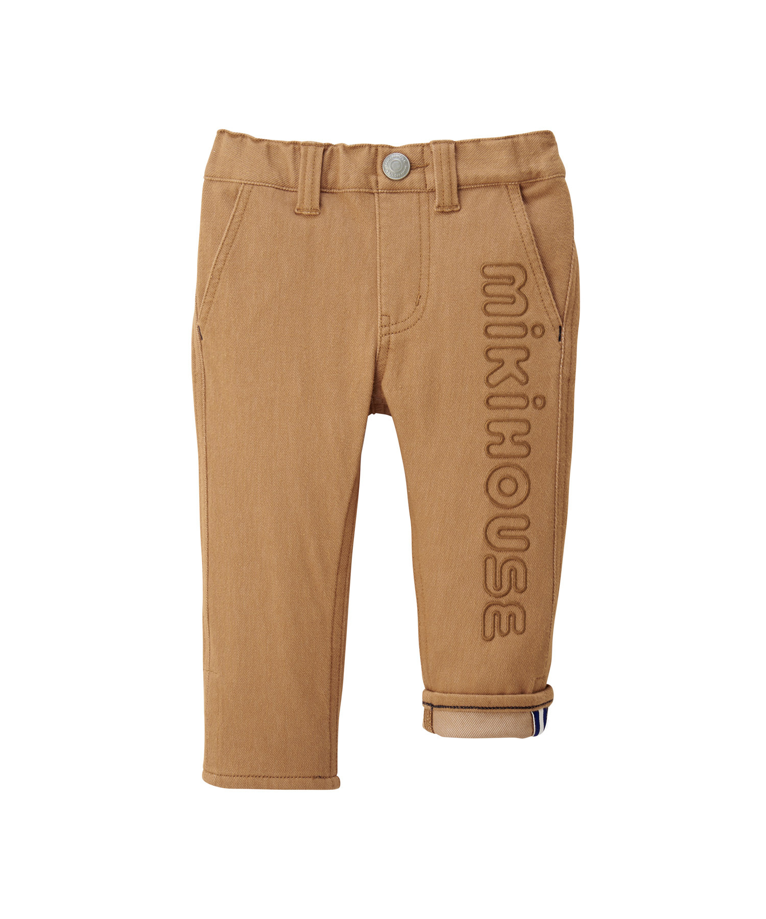 縱向LOGO彈性針織褲駱駝色