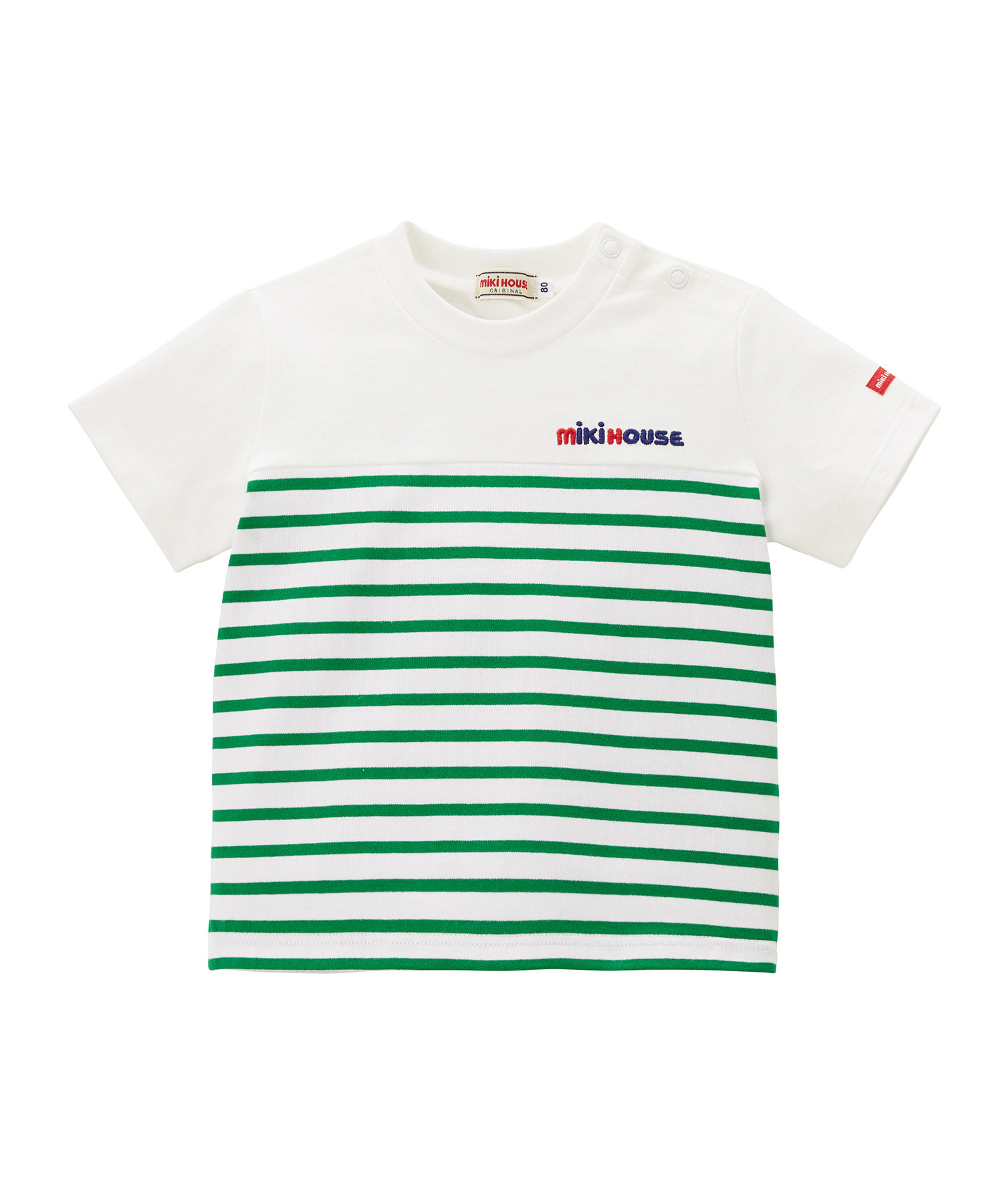 條紋短袖T恤綠色