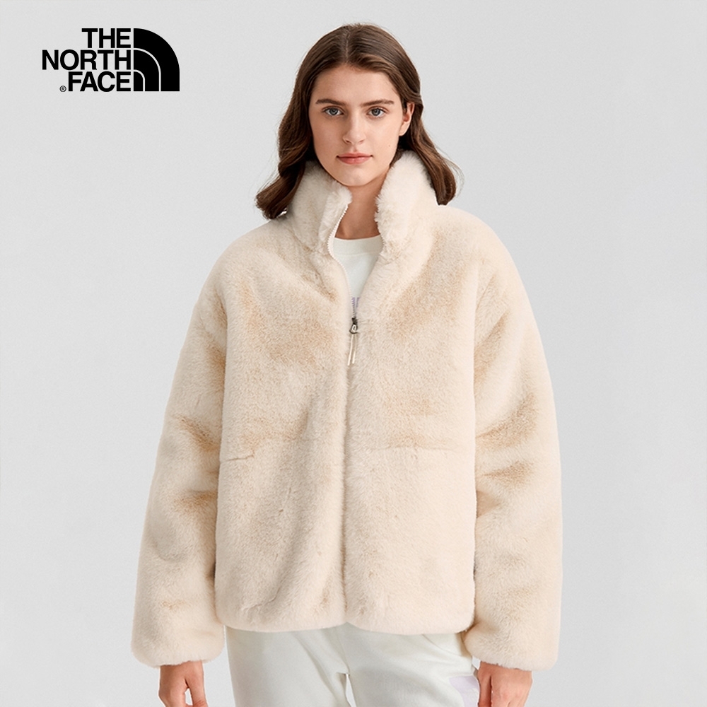 代購 THE NORTH FACE女 保暖寬鬆 抓絨外套 白 NF0A7QSNN3N DEC