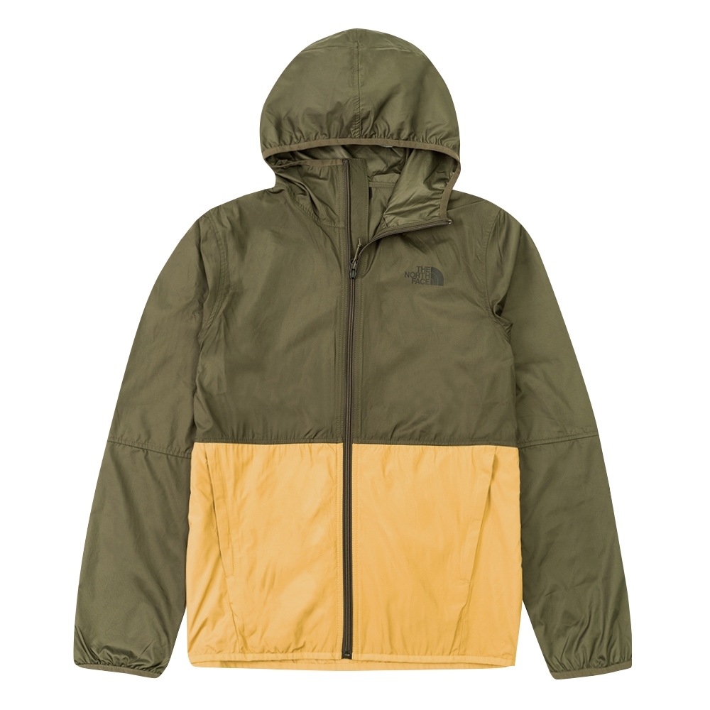 代購 THE NORTH FAC 男 拼接防潑水連帽外套 綠/黃 DEC