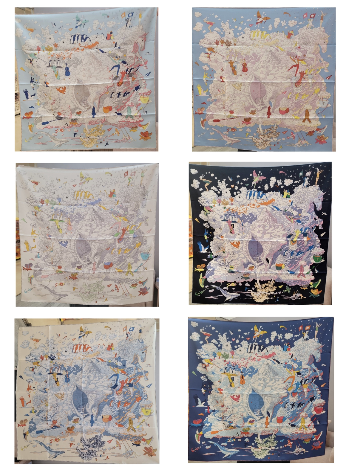 HERMES Sur Mon Nuage scarf 90