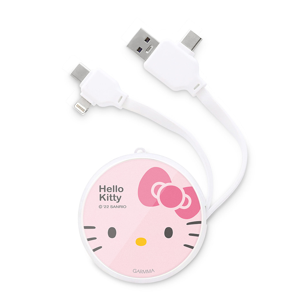 GARMMA Hello Kitty PD快充多合一伸縮充電線 經典粉