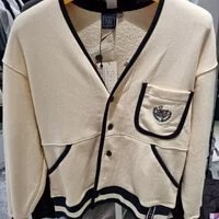 [S] ROMANTIC CROWN MODERN LAUREL COTTON CARDIGAN OATMEAL, 3203TD400133 (SRC24)