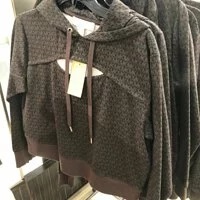 [S] MICHAEL KORS ALL OVER LOGO HOODIE JACKET,CHOCOLATE, JF250WN5JZ-CHOCOLATE (SMK230)