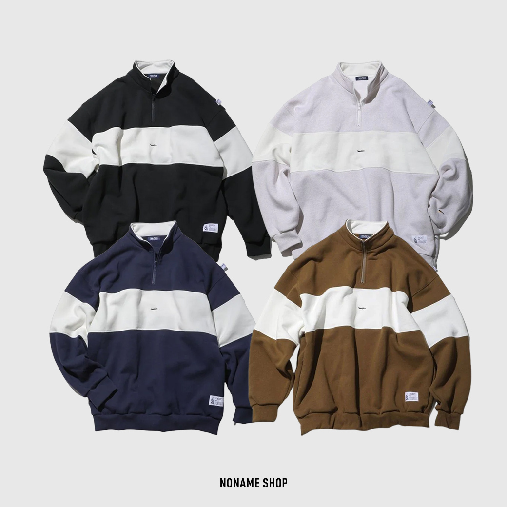 NAUTICA JP PANEL BORDER FLEECE SWEATSHIRT 半截式 拉鍊 大學T 四色 (男款)