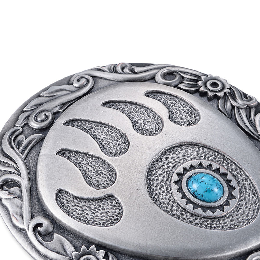 田納西波風唐草紋熊掌印 造型皮帶扣 / 皮帶頭 - 現貨