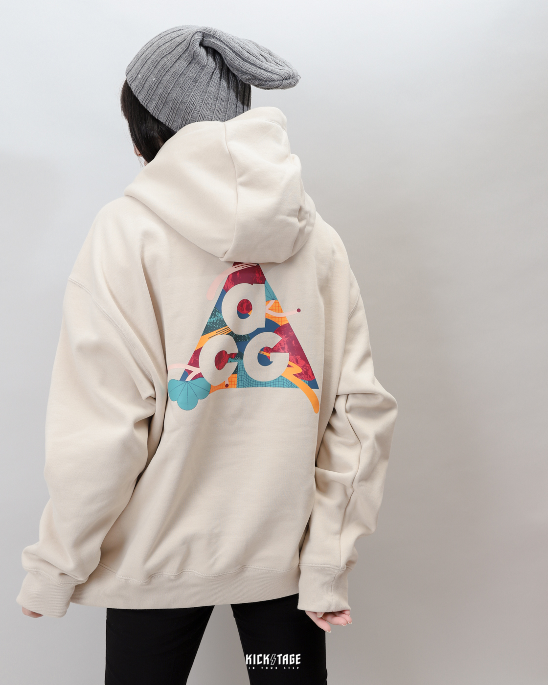 男女款NIKE ACG HOODIE 奶茶色CNY新年色塊重磅刺繡LOGO 內刷毛帽T【FD654