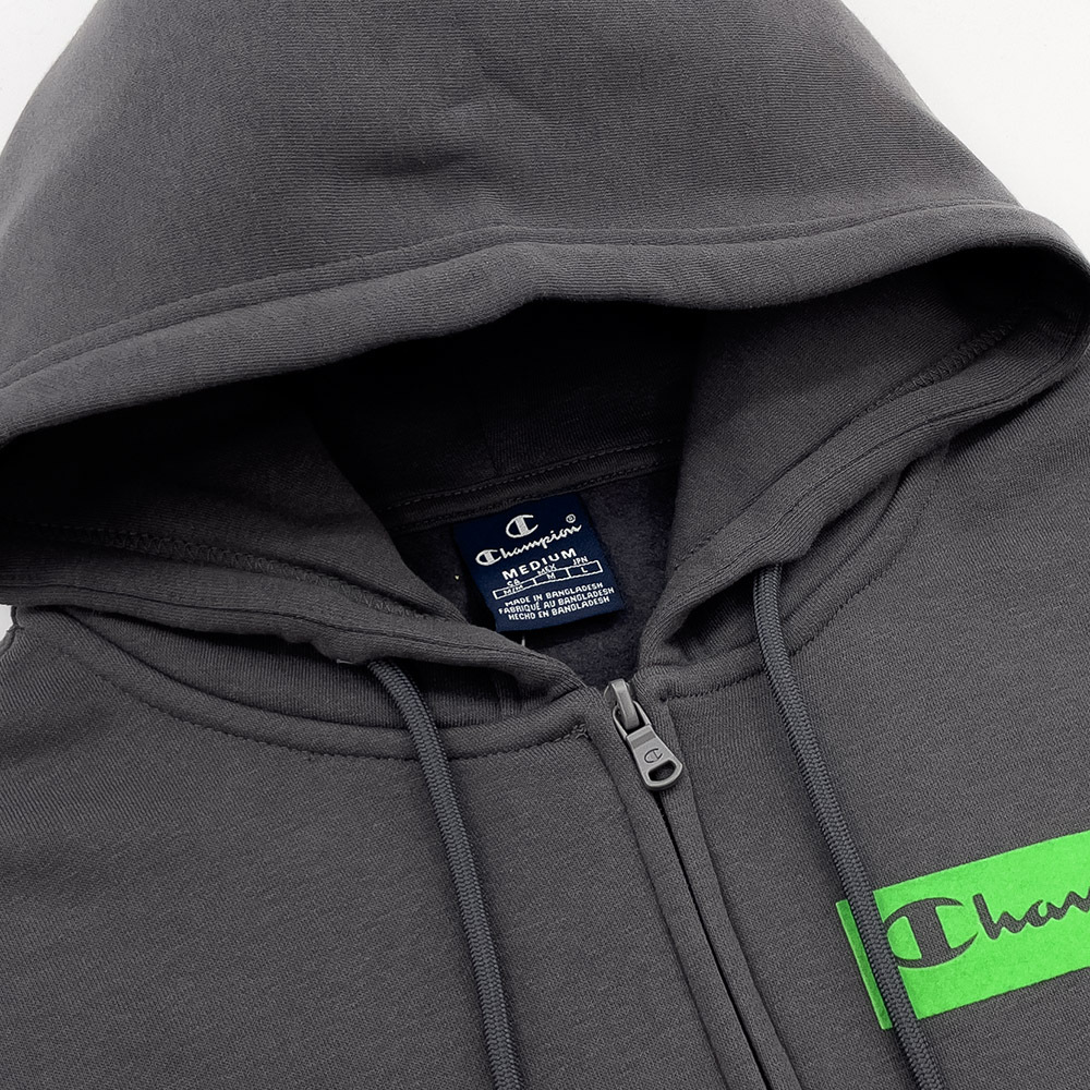 男款 印花草寫LOGO連帽外套-灰色（217966-ES509）