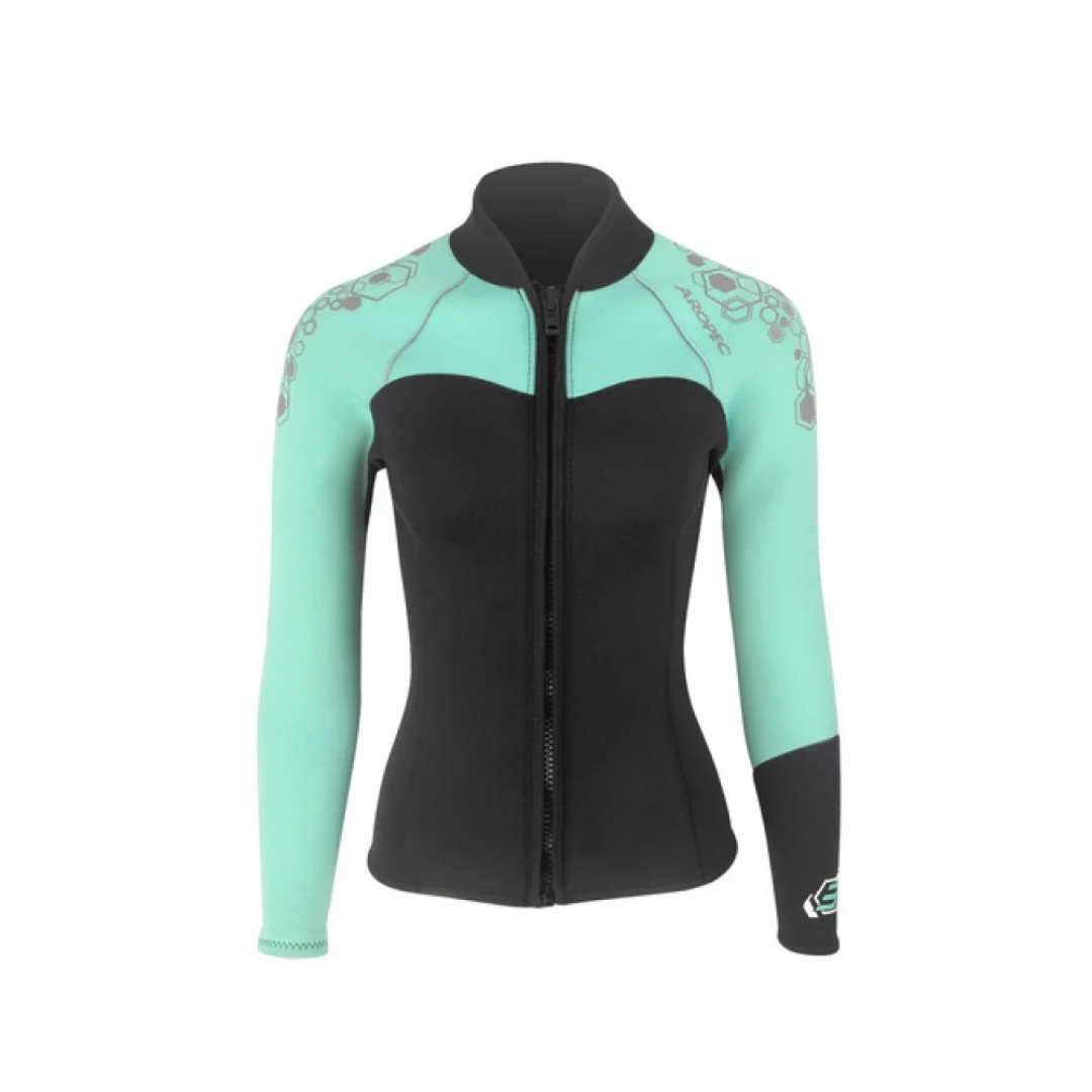 [停產出清] Aropec 女 3mm 藍綠 防寒外套上衣 DS-7B138W