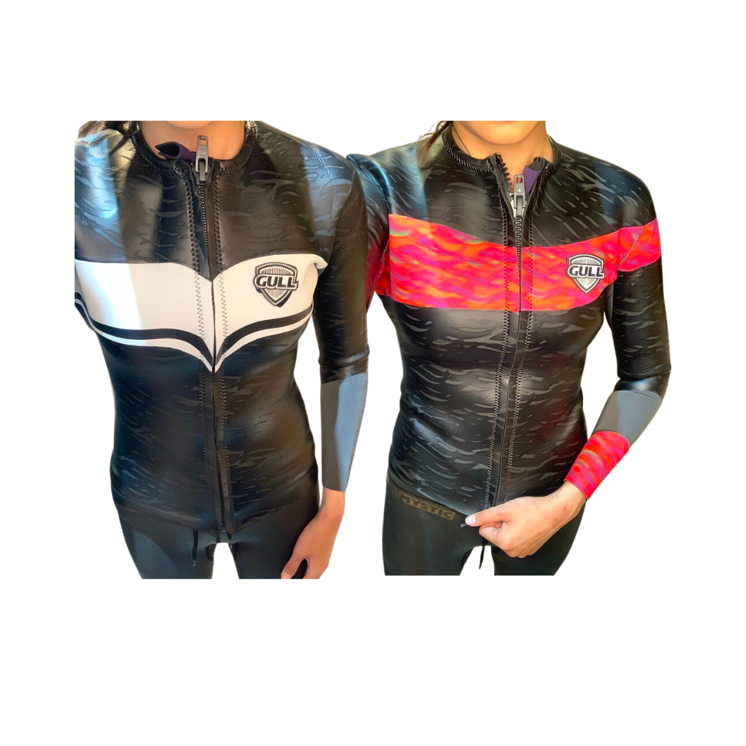 ▲Gull 女 2mm 防寒上衣 黑白/迷彩紅 GW-6625