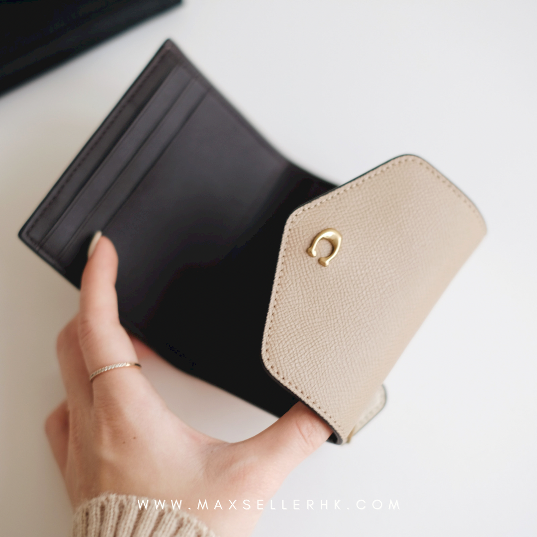 現貨｜COACH WYN Envelope Small Wallet 奶茶拼色短銀包