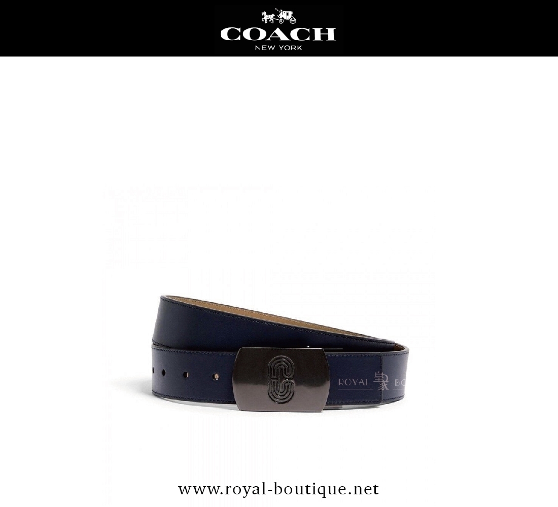 COACH 素色霧面質感皮帶