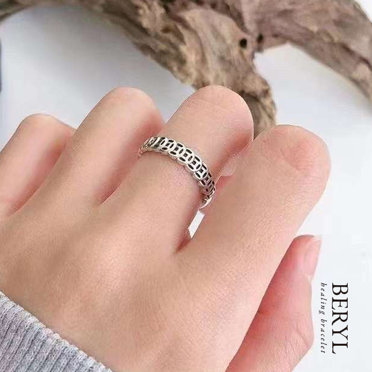 補財庫專用｜錢滾錢 銀幣戒