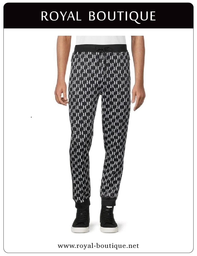 KARL LAGERFELD 卡爾 滿版英字休閒縮口長褲