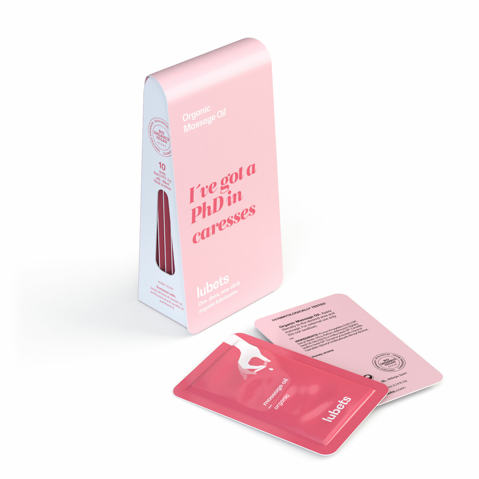 Lubets 天然有機暖感按摩油 十片隨身包