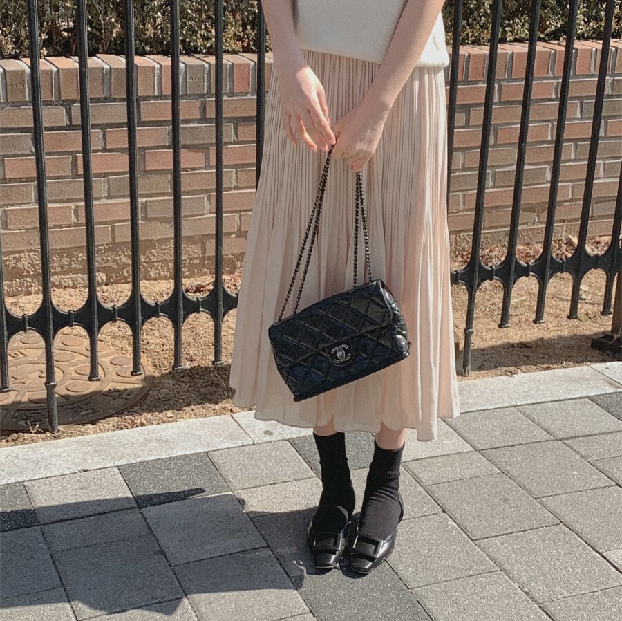 韓國Cherrykoko授權 仙氣飄逸細壓褶鬆緊長裙【MADE, CRKO】系列