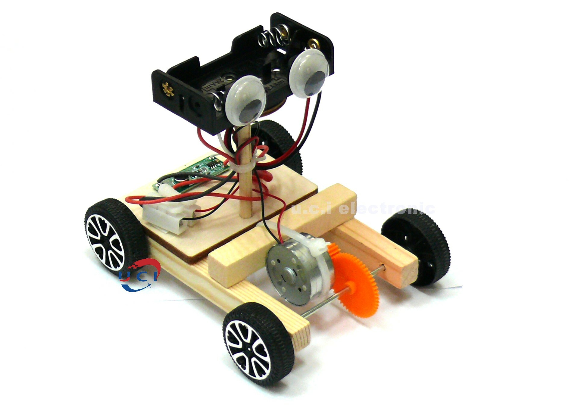 【UCI電子】 (二Y-3)聲控車 拍手即走創客科學實驗 教育科技小製作機器人 DIY散件