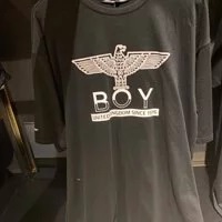 [S] BOYLONDON EAGLE BOY UNITED KINGDOM PRINT T-SHIRT DRESS, BLACK/WHITE, B920P1308F89 (SBB129)