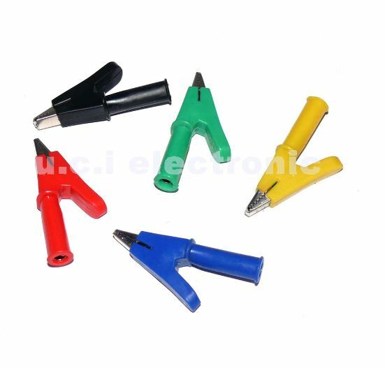 【UCI電子】(K-4) 高品質帶保護套全銅電壓鱷魚夾子 測試夾 電線夾 帶4MM插孔開口10MM
