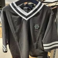 [S] BOYLONDON V-NECK CROP TOP,BLACK/WHITE, B72TPTS46F89 (SBB137)